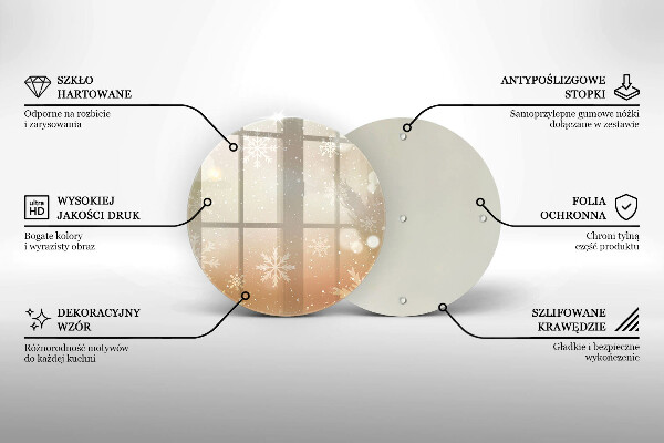 Deska kuchenna szklana Płatki śniegu