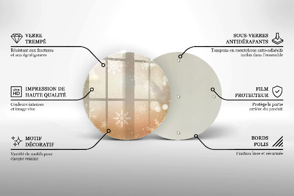 Deska kuchenna szklana Płatki śniegu