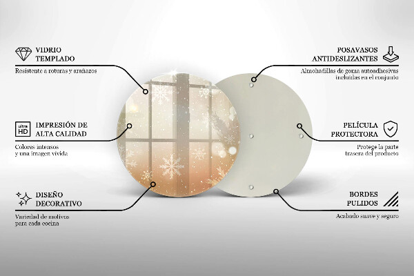 Deska kuchenna szklana Płatki śniegu