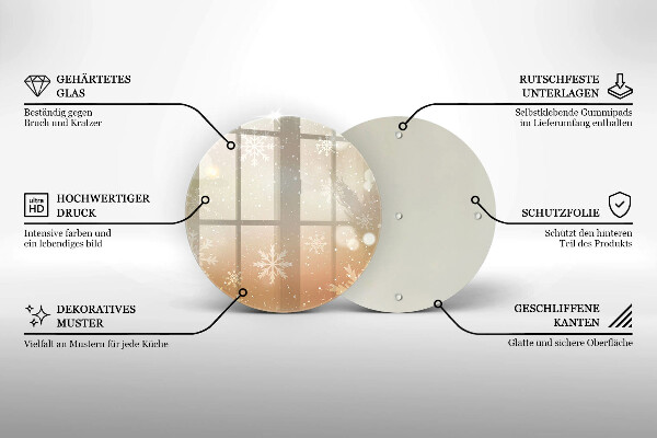 Deska kuchenna szklana Płatki śniegu