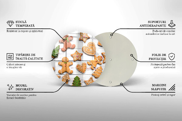 Deska kuchenna szklana Świąteczne pierniki