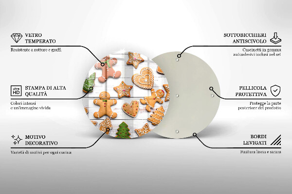 Deska kuchenna szklana Świąteczne pierniki