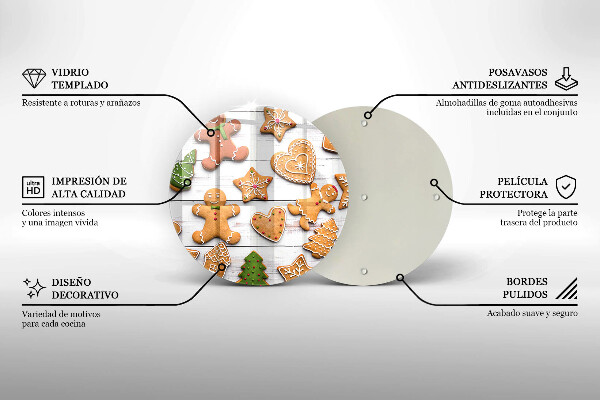 Deska kuchenna szklana Świąteczne pierniki