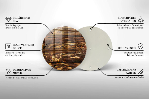 Deska kuchenna szklana Tekstura drewno