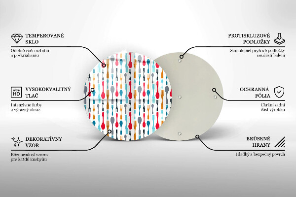 Deska kuchenna szklana Ilustracja łyżki