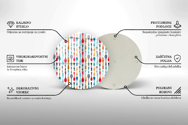 Deska kuchenna szklana Ilustracja łyżki