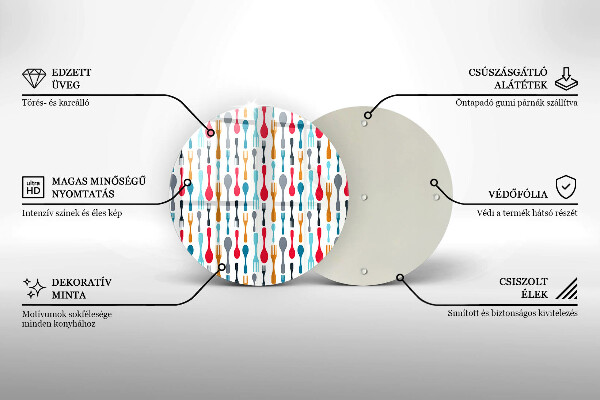 Deska kuchenna szklana Ilustracja łyżki