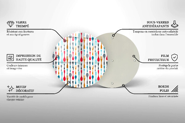 Deska kuchenna szklana Ilustracja łyżki