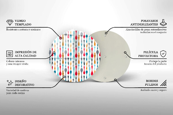 Deska kuchenna szklana Ilustracja łyżki