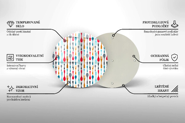 Deska kuchenna szklana Ilustracja łyżki