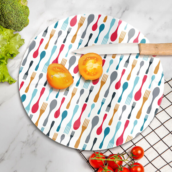 Deska kuchenna szklana Ilustracja łyżki