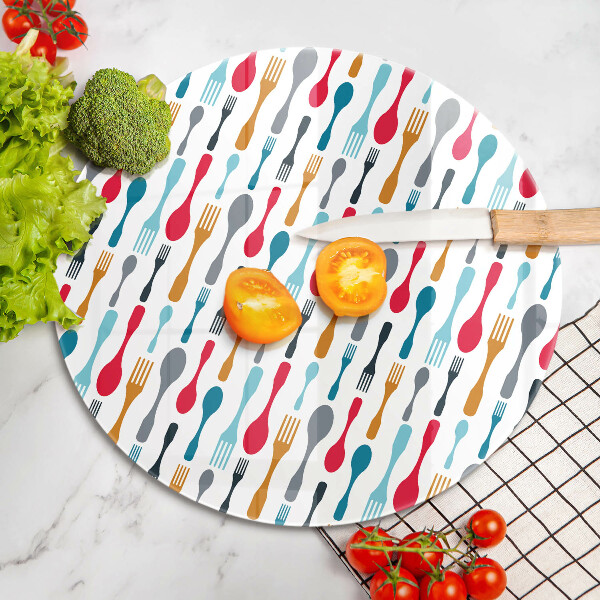 Deska kuchenna szklana Ilustracja łyżki