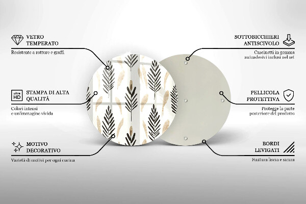 Deska kuchenna szklana Boho rośliny