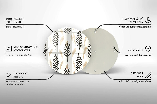 Deska kuchenna szklana Boho rośliny