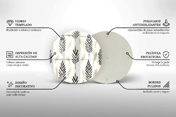 Deska kuchenna szklana Boho rośliny