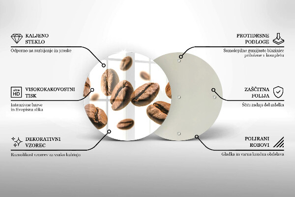 Deska kuchenna szklana Ziarna kawy