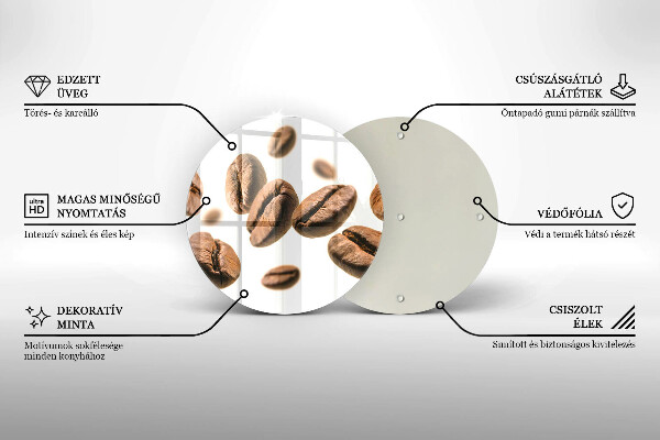 Deska kuchenna szklana Ziarna kawy
