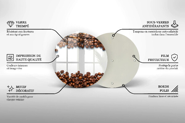 Deska kuchenna szklana Kawa ziarna