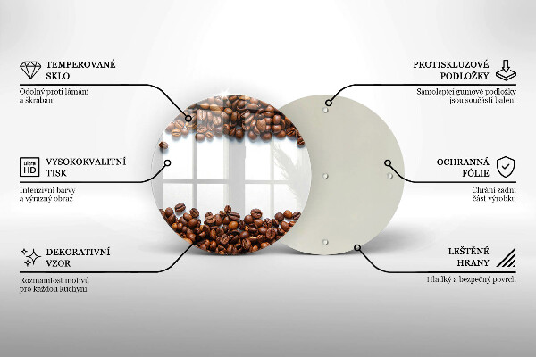 Deska kuchenna szklana Kawa ziarna