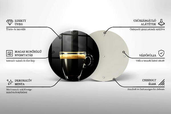 Deska kuchenna szklana Szklanka czarnej kawy