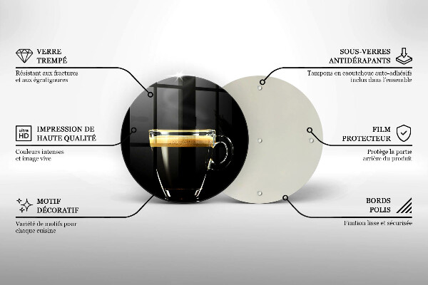 Deska kuchenna szklana Szklanka czarnej kawy