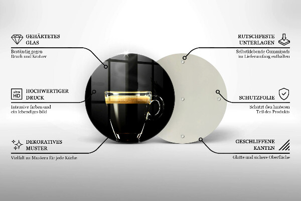 Deska kuchenna szklana Szklanka czarnej kawy