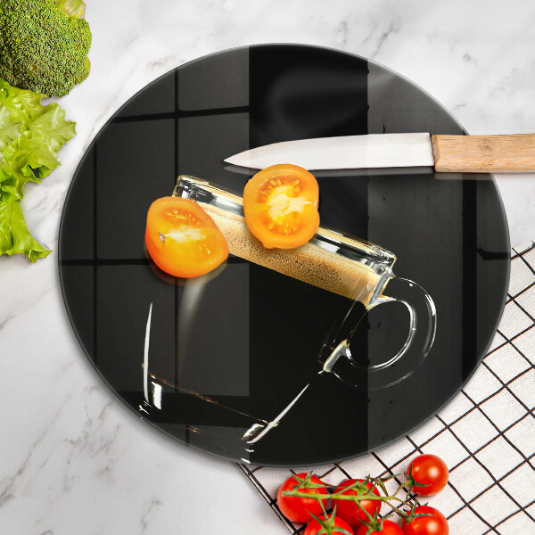 Deska kuchenna szklana Szklanka czarnej kawy