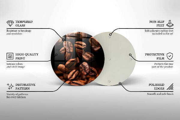Deska kuchenna szklana Brązowe ziarna kawy