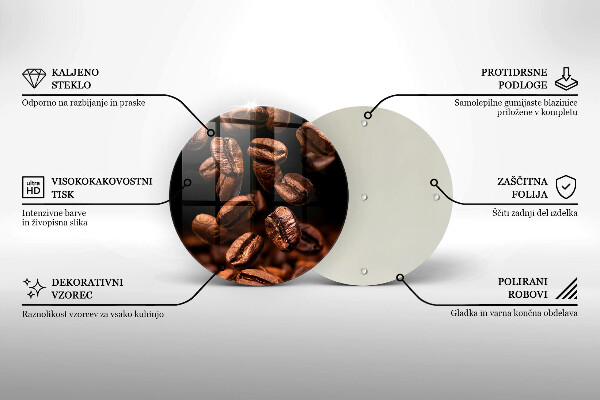 Deska kuchenna szklana Brązowe ziarna kawy
