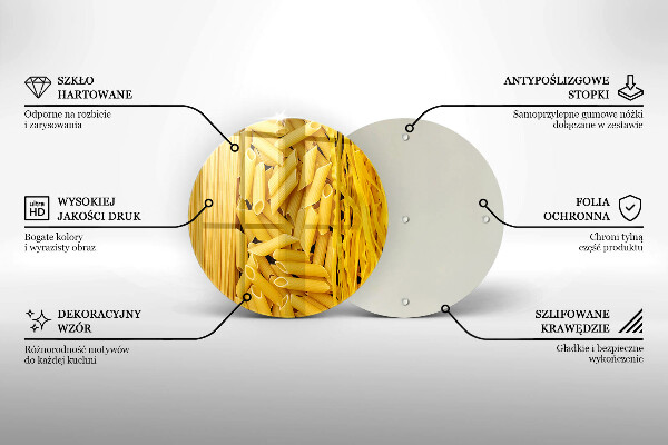 Deska kuchenna szklana Makaron