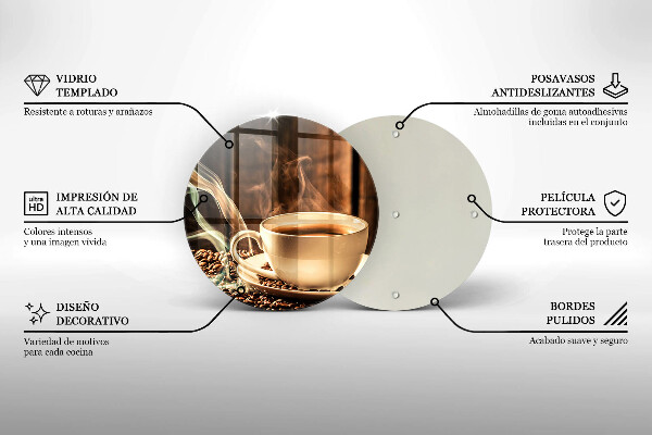 Deska kuchenna szklana Filiżanka i ziarna kawy