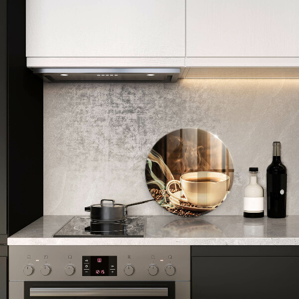 Deska kuchenna szklana Filiżanka i ziarna kawy