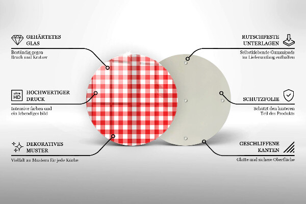 Deska kuchenna Czerwono biała krata
