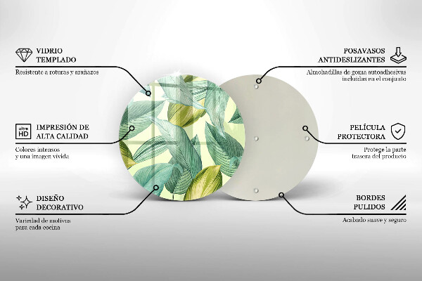 Deska kuchenna Zielone tropikalne liście