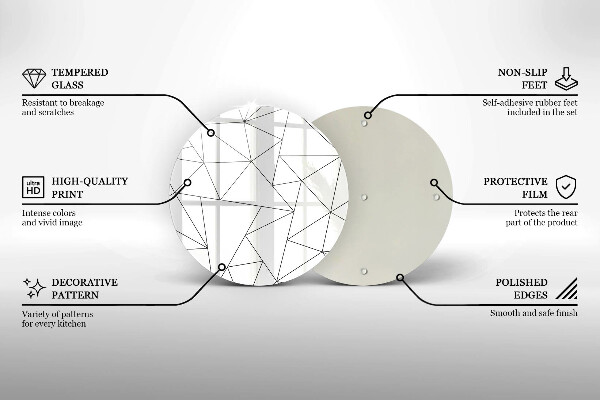 Deska kuchenna Białe trójkąty