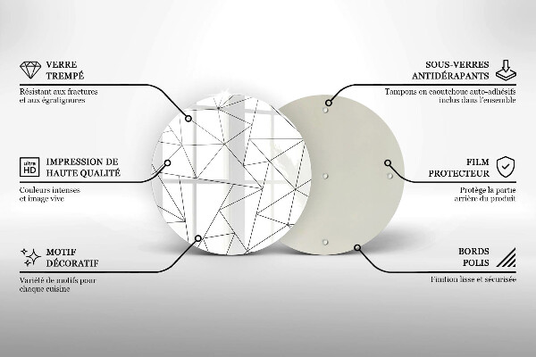Deska kuchenna Białe trójkąty