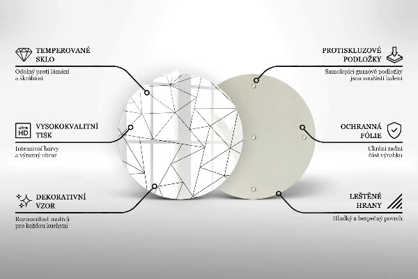 Deska kuchenna Białe trójkąty