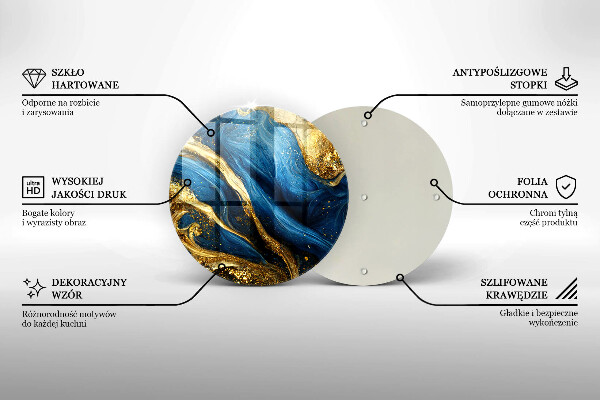 Deska kuchenna Niebiesko-złoty marmur