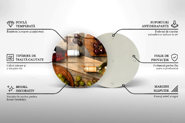 Deska kuchenna Butelki wina i winogrona