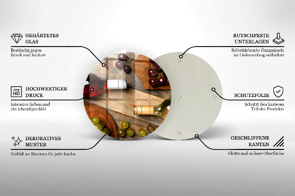 Deska kuchenna Butelki wina i winogrona