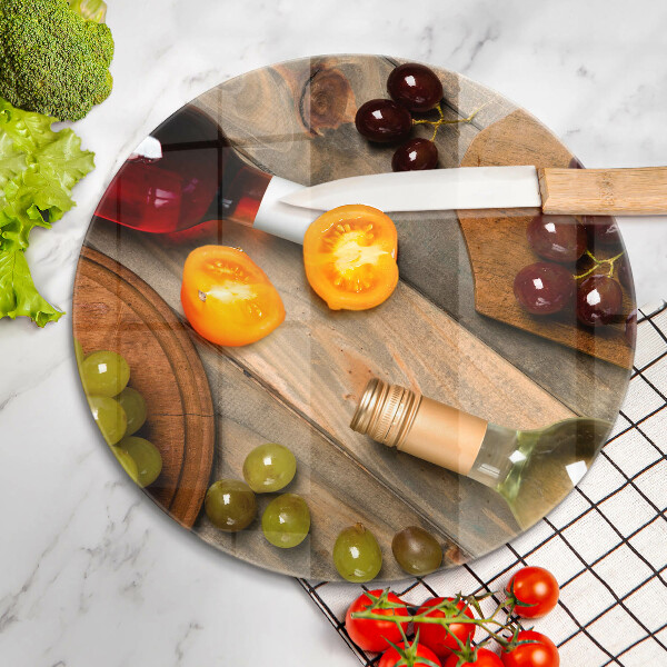 Deska kuchenna Butelki wina i winogrona