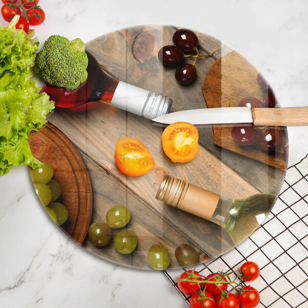 Deska kuchenna Butelki wina i winogrona