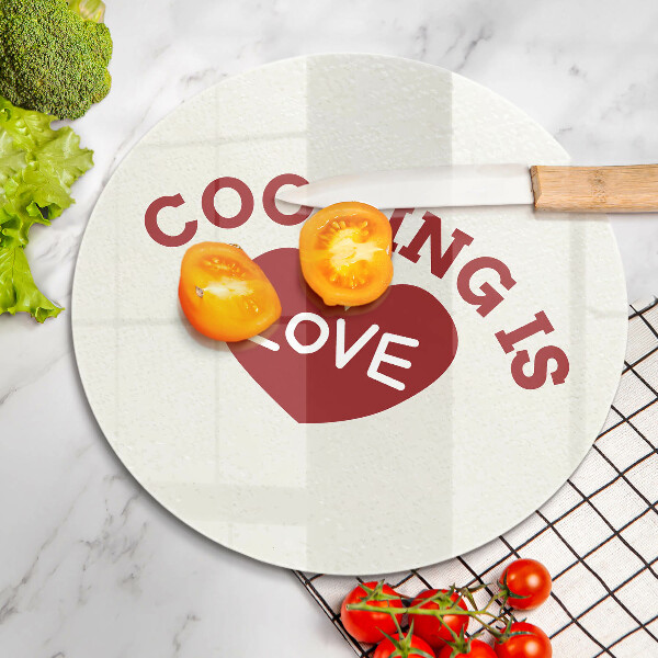 Deska kuchenna Napis Cooking is love