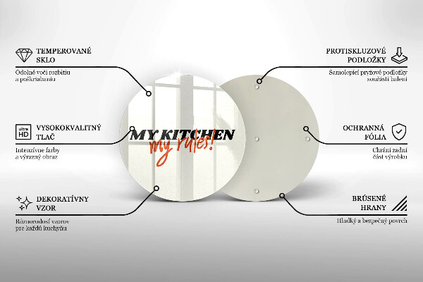 Deska kuchenna Napis My kitchen my rules