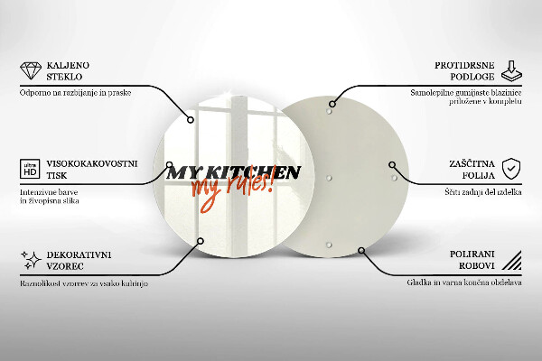 Deska kuchenna Napis My kitchen my rules