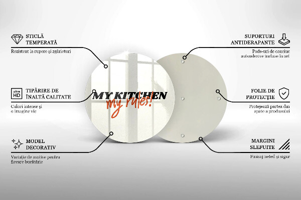 Deska kuchenna Napis My kitchen my rules