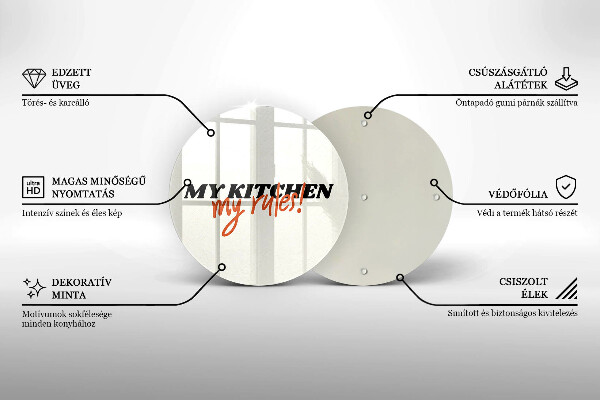 Deska kuchenna Napis My kitchen my rules