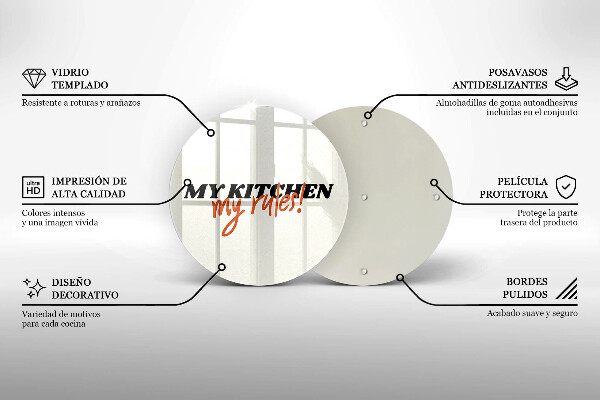 Deska kuchenna Napis My kitchen my rules