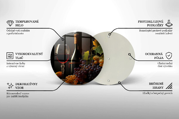 Deska kuchenna Kieliszek wina i winogrona