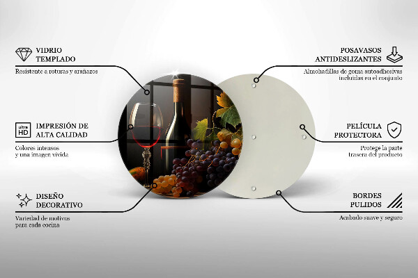 Deska kuchenna Kieliszek wina i winogrona